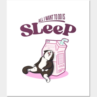 Funny Cat Sleeping | All I Want to Do Is Sleep Posters and Art